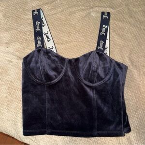 Juicy Couture Dark Blue Velvet Corset Top